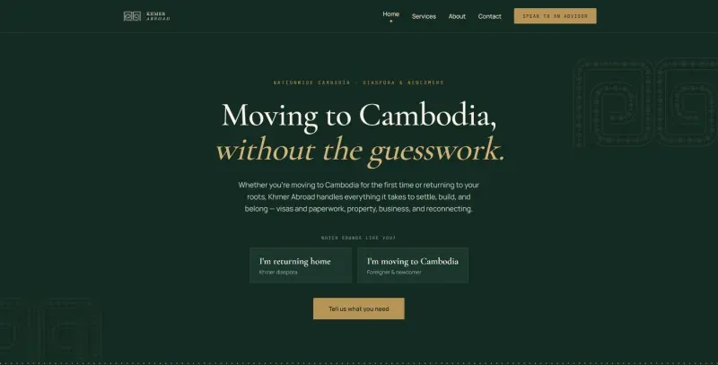 Khmer Abroad — Cambodia relocation services website built by Astral Soup